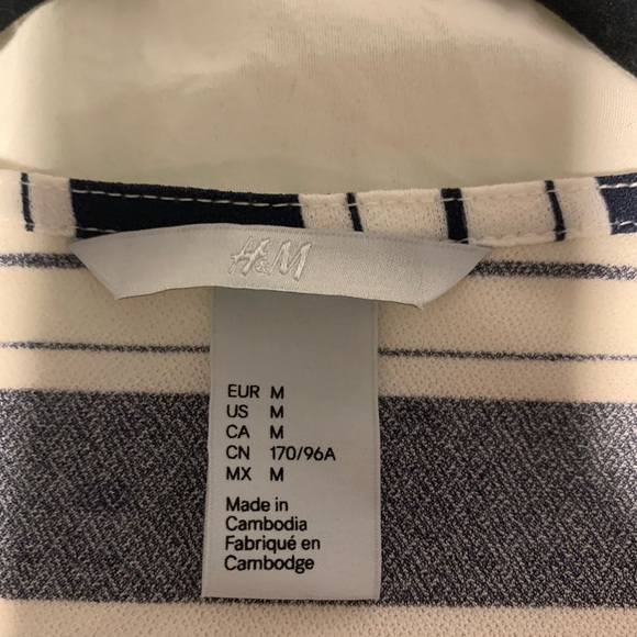 NWOT H&M Striped Blouse M - Picture 3 of 4
